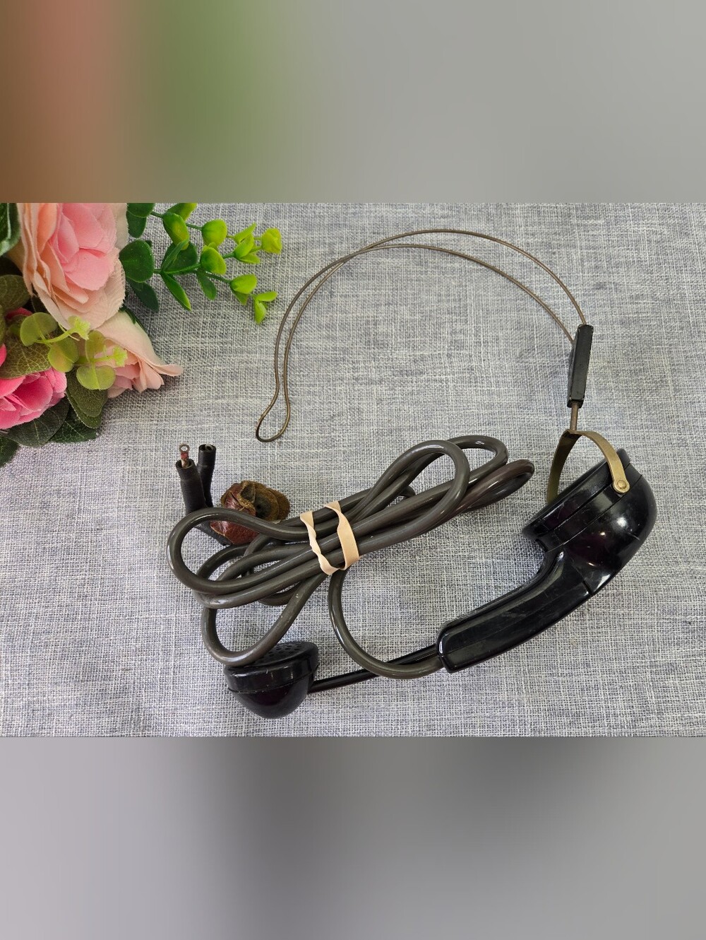 Vintage Western Electric Model 53 Operator Headset Bell System Bakelite As Is